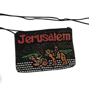 Jerusalem Beaded Crossbody Bag, Measurements are Pictured